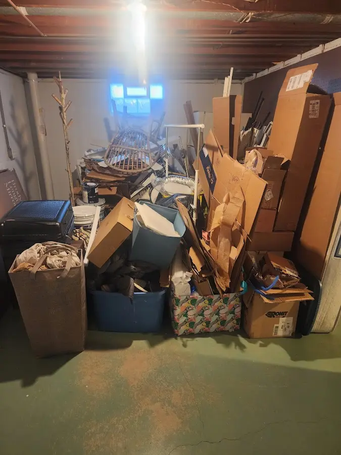 Roll-off dumpster container at job site for 20 Yard Dumpster Rental in Hillandale